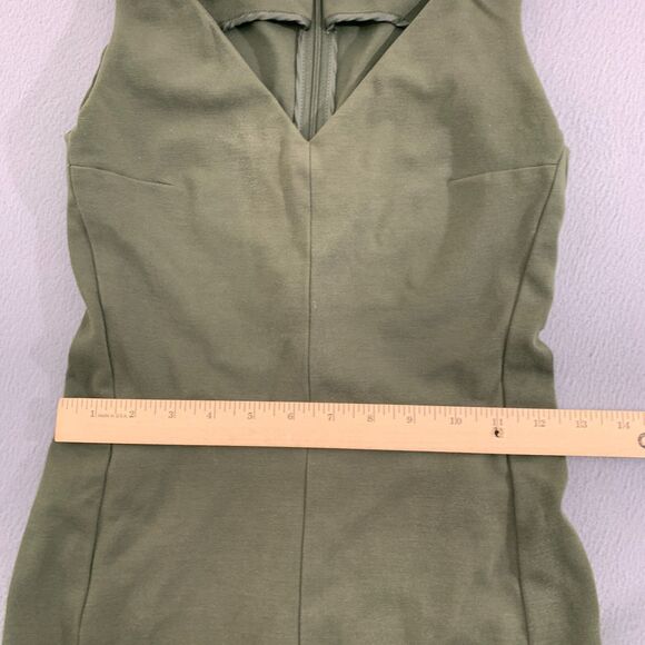 MM Lafleur Women 2 Rachel Dress Ponte Green Sleeveless Stretch Sheath Office - Picture 7 of 16